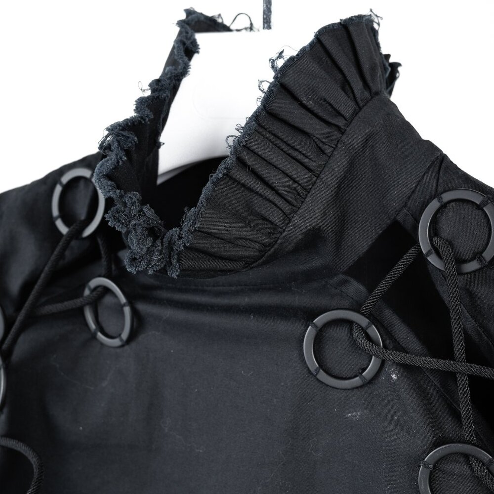Ellery Rail Road Black Cotton Oversized Lace-Up Shirt - Picture 5 of 16